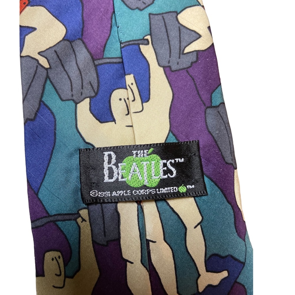Vintage 1991 Blue The BEATLES Carry That Weight Commemorative Men’s Neck Tie - Picture 5 of 6